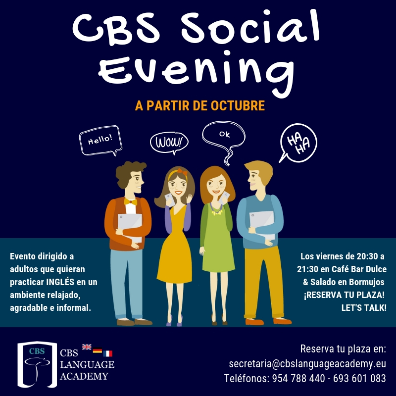 CBS Social Evening Habla inglés en Bormujos Sevilla