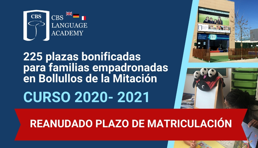 REANUDADO PLAZO DE MATRICULACIÓN EN CBS LANGUAGE ACADEMY BOLLULLOS